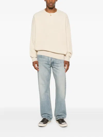 Fear Of God Button-front Waffle-knit Sweater In Neutral