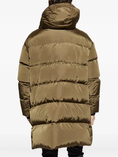 Dsquared2 Hooded Quilted Puffer Coat In Brown