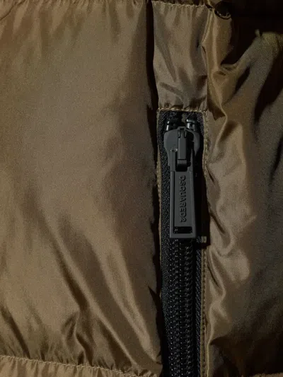 Dsquared2 Hooded Quilted Puffer Coat In Brown