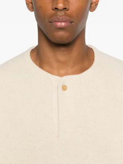 Fear Of God Button-front Waffle-knit Sweater In Neutral
