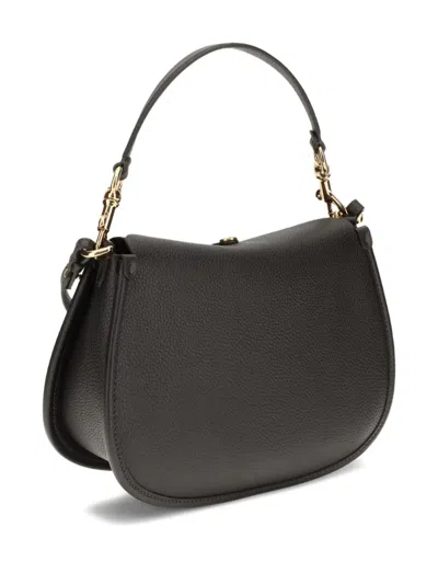 Etro Women Medium Grained Leather Shoulder Bag With Buckle In Black