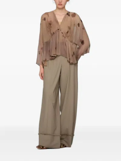 Yangkehan Ruffled Blouse In Neutral