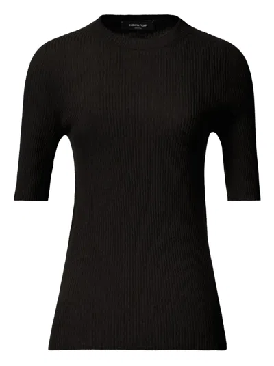 Fabiana Filippi Ribbed T-shirt In Black