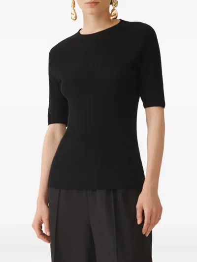 Fabiana Filippi Ribbed T-shirt In Black