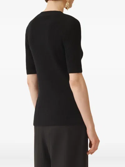 Fabiana Filippi Ribbed T-shirt In Black