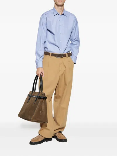 Dsquared2 Logo-embroidered Cotton Shirt In Blue