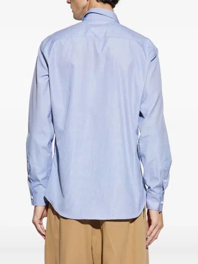 Dsquared2 Logo-embroidered Cotton Shirt In Blue