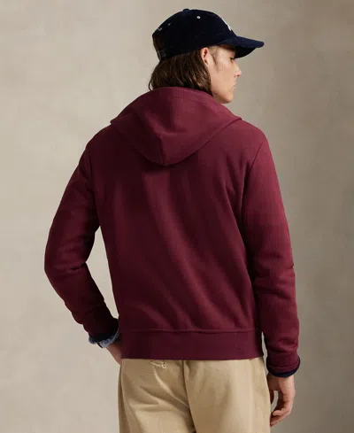 Polo Ralph Lauren Men's Double-knit Full-zip Hoodie In Burgundy
