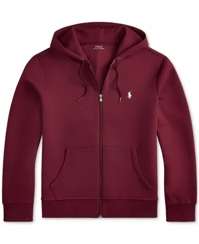 Polo Ralph Lauren Men's Double-knit Full-zip Hoodie In Burgundy