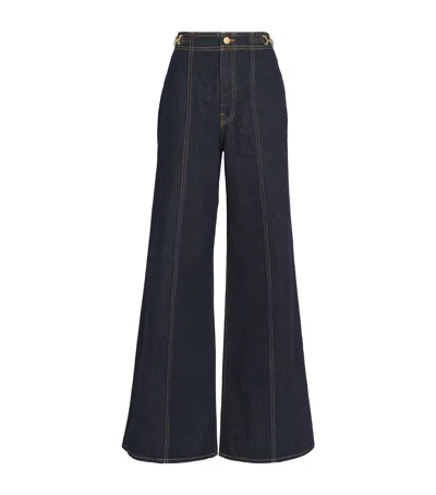 Ulla Johnson The Delphine Embellished High-rise Flared Jeans In Black