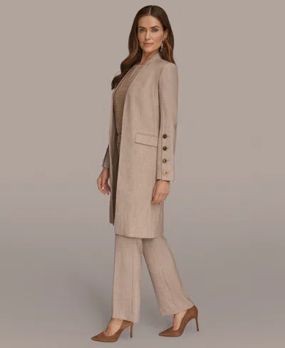 Donna Karan Women's Button-sleeve Long Blazer In Gold