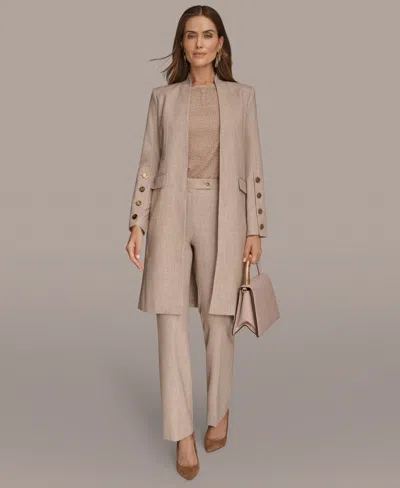 Donna Karan Women's Button-sleeve Long Blazer In Gold