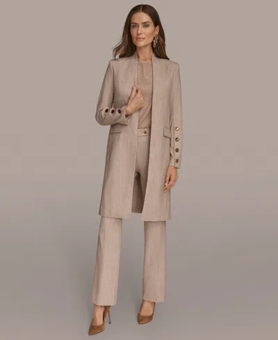 Donna Karan Women's Button-sleeve Long Blazer In Gold