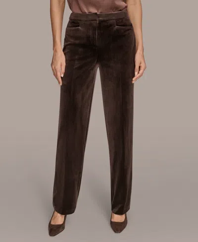 Donna Karan Women's Velvet Straight Leg Pants In Gold