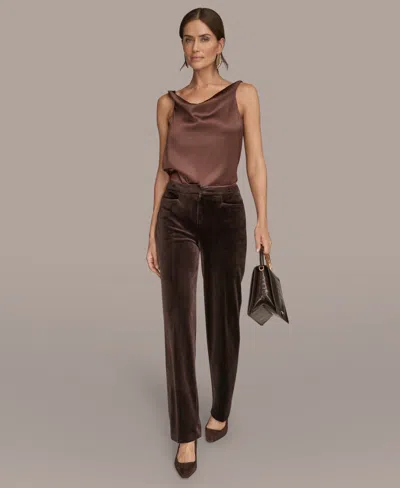 Donna Karan Women's Velvet Straight Leg Pants In Gold