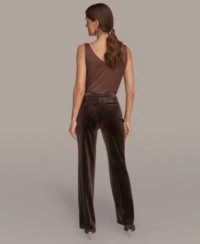 Donna Karan Women's Velvet Straight Leg Pants In Gold