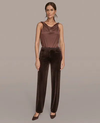 Donna Karan Women's Velvet Straight Leg Pants In Gold