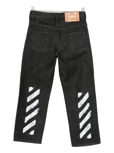Off-white Logo-patch Jeans In Black