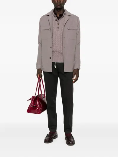 Eleventy Button-fastening Patch-pocket Jacket In Brown