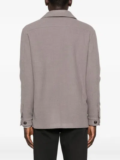 Eleventy Button-fastening Patch-pocket Jacket In Brown