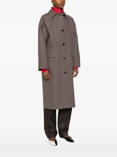 Kassl Editions Flap-pocket Buttoned Coat In Brown