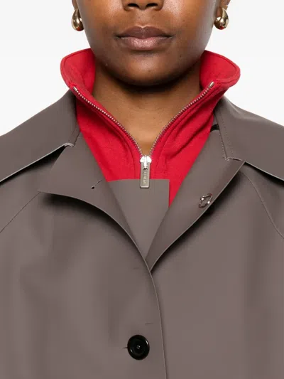 Kassl Editions Flap-pocket Buttoned Coat In Brown