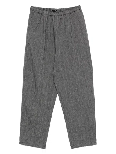 Apuntob Wool And Linen Blend Trousers In Gray