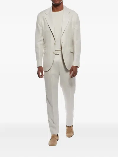 Brunello Cucinelli Single-breasted Suit In Neutral
