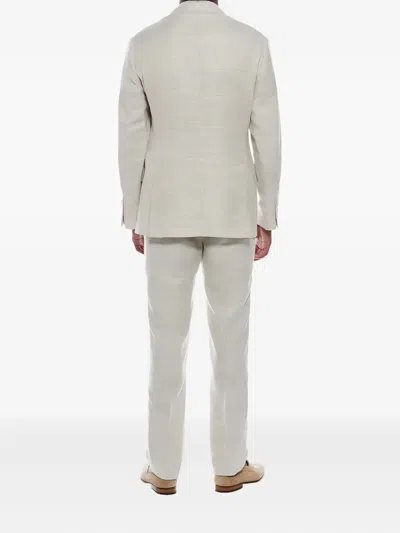 Brunello Cucinelli Single-breasted Suit In Neutral