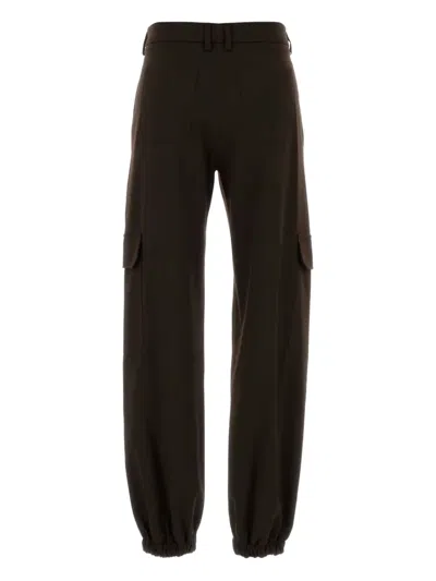 Pt Torino Brown Stretch Polyester Blend Cargo Pant In Brown