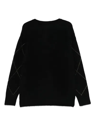 菱纹图案毛衣
