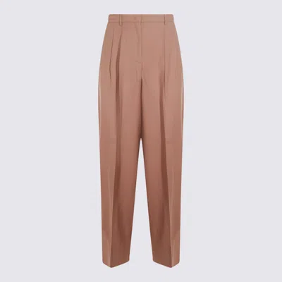 Incotex Beige Wool Pants In Pink