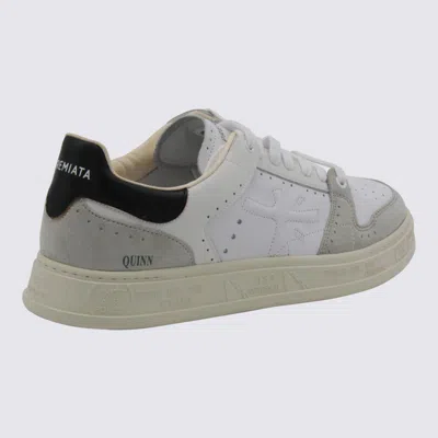 Premiata White Calf Leather Bos Taurus Low Top Sneakers In White