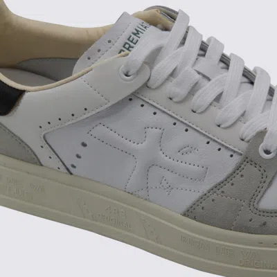 Premiata White Calf Leather Bos Taurus Low Top Sneakers In White