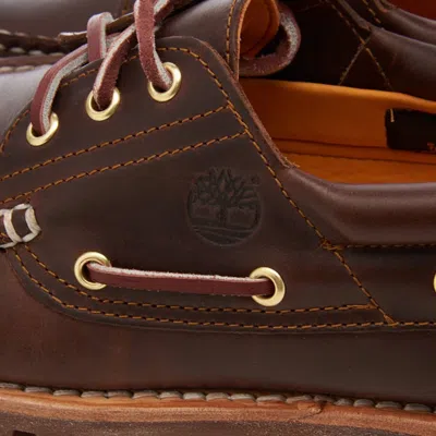 Timberland Authentic Brown Loafers With Embossed Logo On The Side In Leather Man