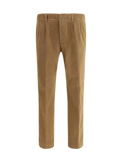 Germano Zama Cotton Slim Pants In Brown