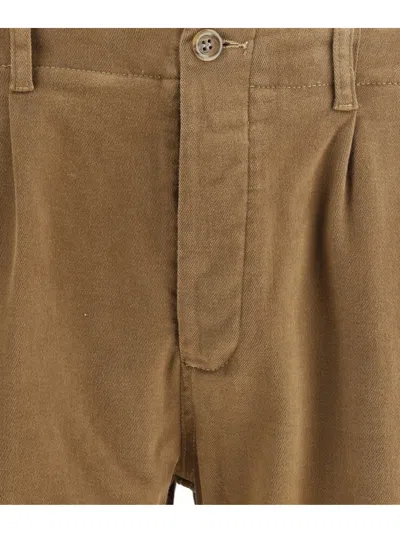 Germano Zama Cotton Slim Pants In Brown