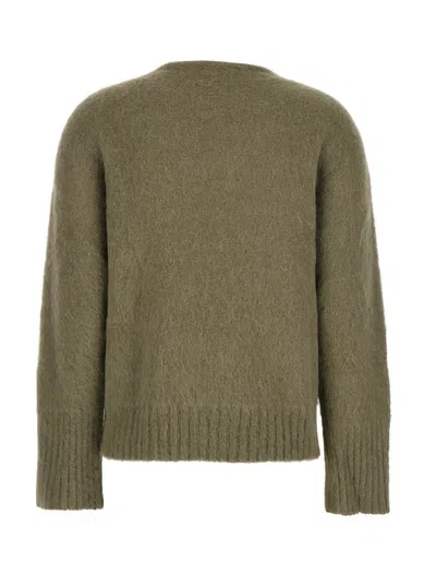 Antonelli Adriano Green Sweater With Brushed-effect In Wool Blend Woman In Green