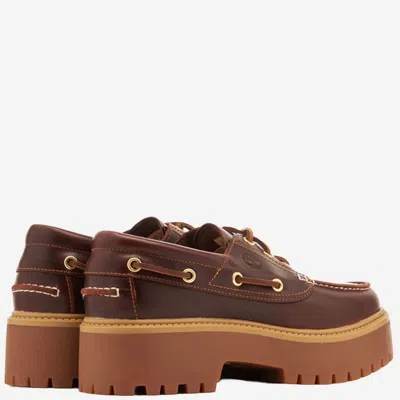 Timberland Stone Street Leather Platform Loafers In Brown