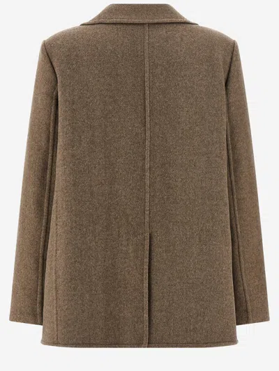 Tory Burch Wool Coat Coats And Trench Coats Beige In Brown