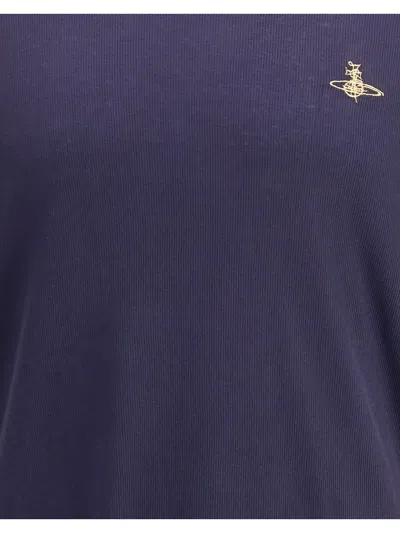 Vivienne Westwood Woman T-shirt Navy Size L Organic Cotton In Blue
