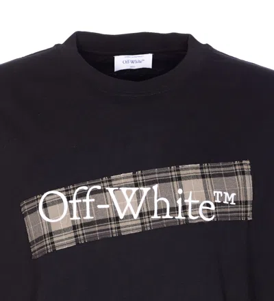 Off-white Black Crewneck T-shirt With Logo Lettering On The Front And Maxi Diagonal Motif On The Rear In Cotto In Black