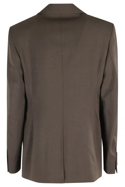 Filippa K Structured Walnut Blazer With Peaked Lapel In Brown