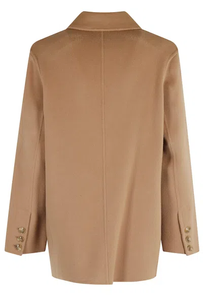 Semicouture Tailored Wool Jacket With Notched Lapel In Brown