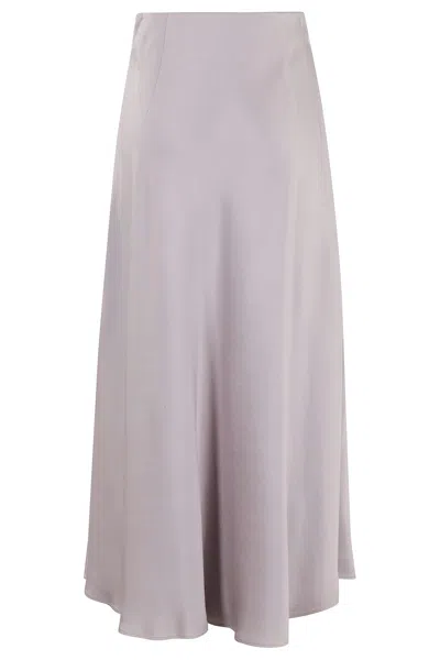 Herno Flowing Midi Skirt With Elasticized Waistband In Purple