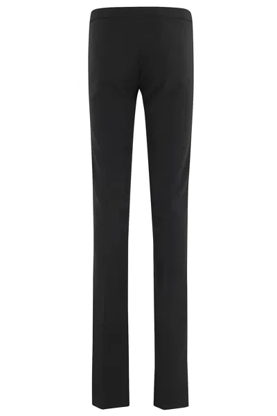 Elisabetta Franchi Flared Tailored Pants With Front Pleats In Black