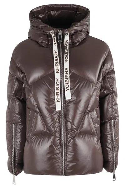 Khrisjoy Iconic Milano Down Jacket In Shiny Nylon In Multi