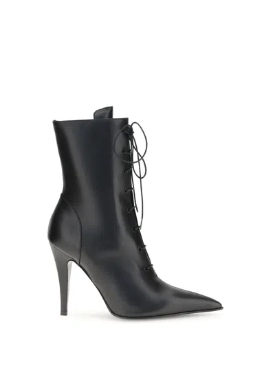 Alexander Mcqueen Leather Ankle Boots In Black