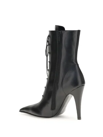 Alexander Mcqueen Leather Ankle Boots In Black