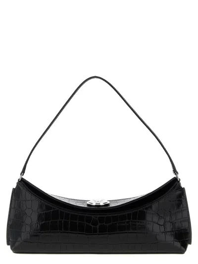 Jacquemus Le Calisson Crocodile-effect Leather Shoulder Bag In Black